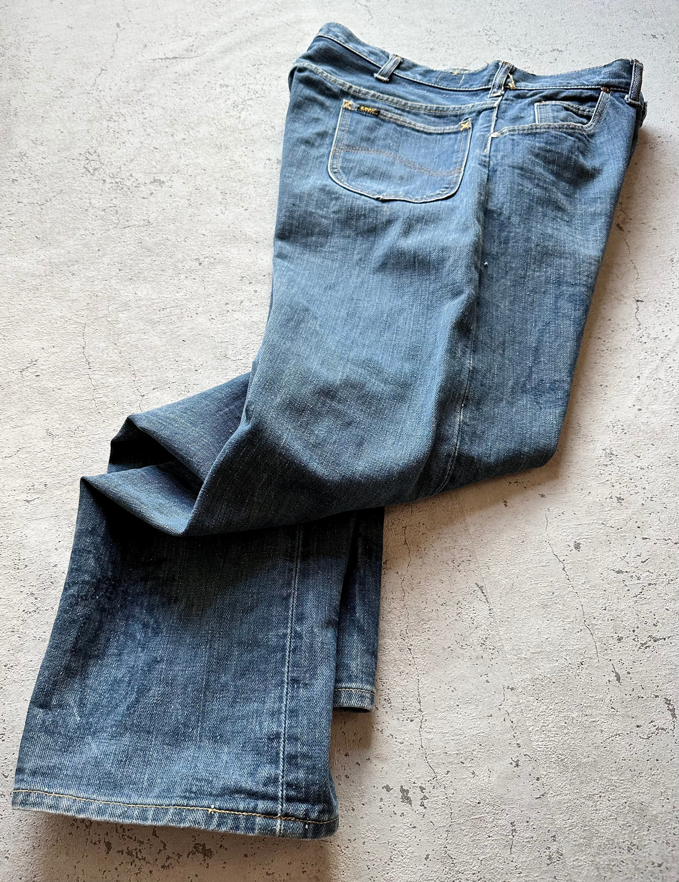 70s USA製 “ Lee ” 101z 200z BLACK TAG INDIGO DENIM OLD VINTAGE ...