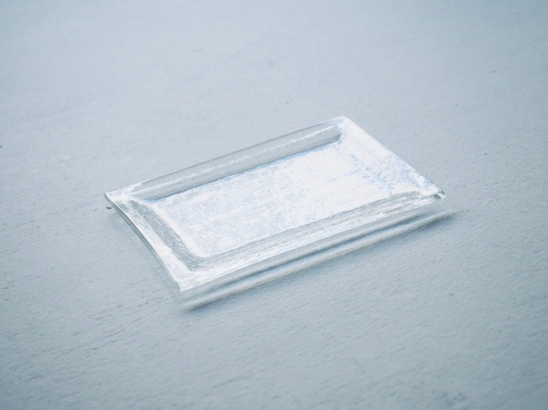 リム皿 Line series クリア 100×80mm