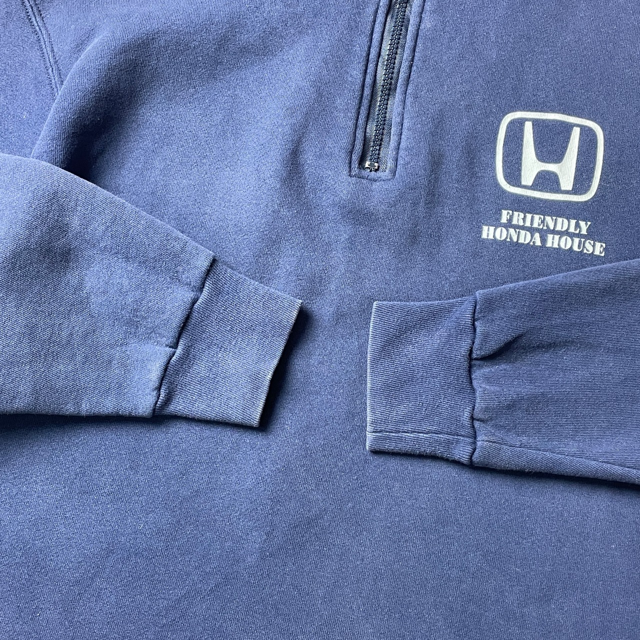 00年代 HONDA 車 企業ロゴプリント ハーフジップ スウェットシャツ 