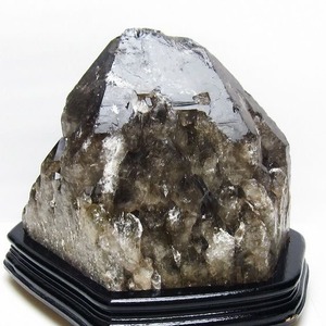 12.6Kg モリオン 黒水晶 原石 エレスチャル 台座付属 一点物 191-562