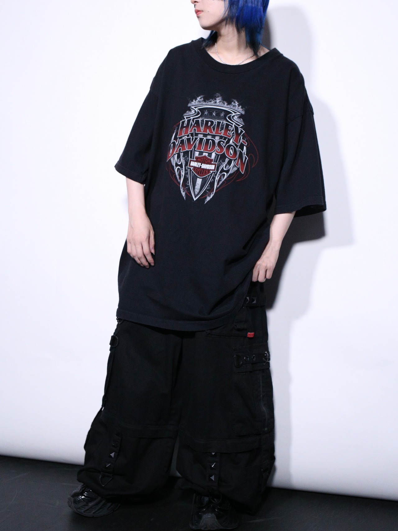 "Harley-Davidson" XXL over silhouette  front and back print tee - 2