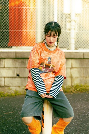 【ドラムジョシ#8】VINTAGE DRUM JOSHI TEE Orange