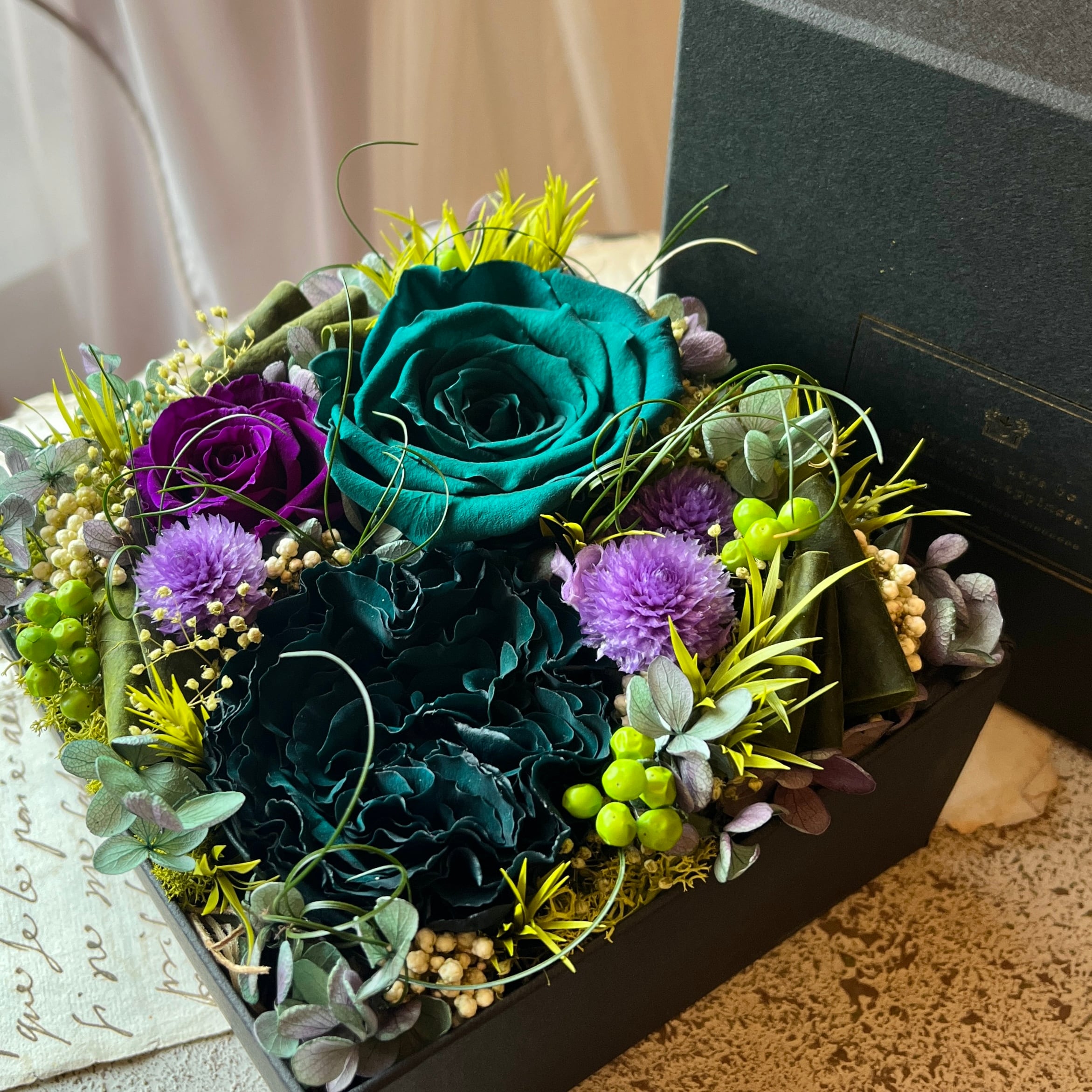 ドライフラワー】アレンジメント バスケット ブラウン