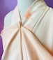 梅模様の単衣　正絹長襦袢　淡い桃色　無双袖　トールサイズ　Lサイズ