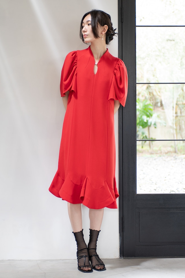 Pearl Floral Dress RED