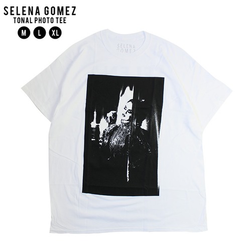 【bra-selg】Selena Gomez セレーナ ゴメス Tonal Photo Tee 白T ホワイトT M L XL ストリート メンズ R&B アメリカ USA オフィシャルマーチャンダイズ インポート ブランド フェス アーティストT バンドT アーティストグッズ ロゴT 人気