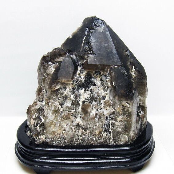 10.3Kg モリオン 黒水晶 原石 エレスチャル 台座付属 一点物 191-557