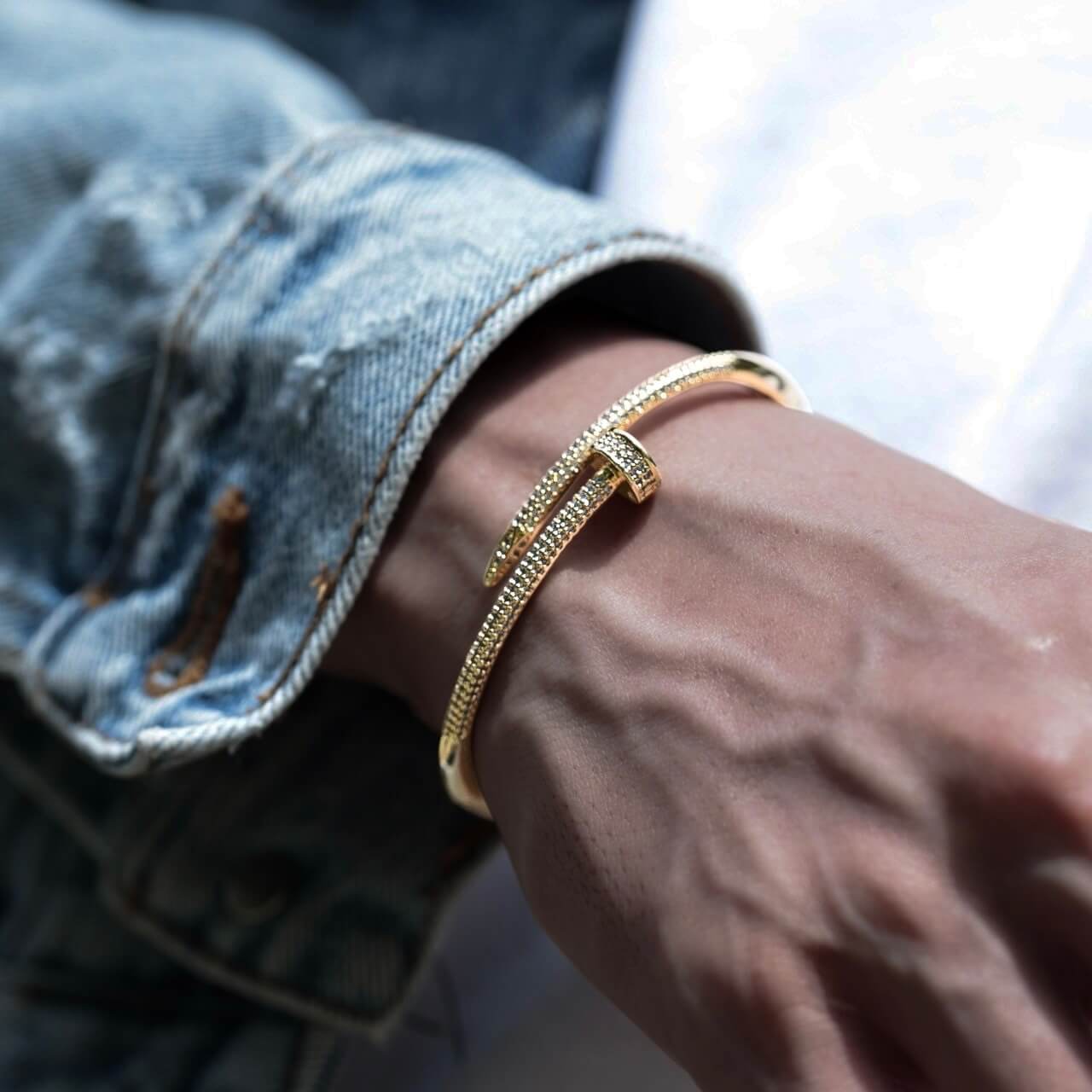 18kgp zirconia nail bracelet VB5-86 | VERIELA