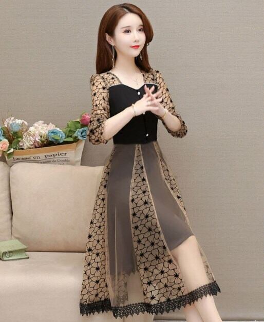 ドレス ツーピースドレス ミモレ ミモレ丈 袖あり 長袖 スクエアネック Aライン ハイウエスト かわいい 大人可愛い きれいめ シンプル 大人 上品 おしゃれ お洒落 大人可愛い 大人女子 ラブリー キュート ガーリー セクシー 主役級 エレガント 華やか 上品 お姫様 お嬢様 清楚 花柄 20代 30代 40代 レディース 女性用 デート 女子会 パーティー イベント レストラン 韓国 韓国系 オルチャン ファッション コーデ スタイル 美脚 春 秋 茶色 グレー 大き目