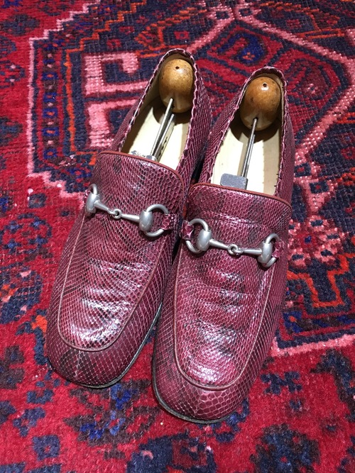 .GUCCI PYSON LEATHER HORSE BIT LOAFER MADE IN ITALY/グッチパイソンレザーホースビットローファー 2000000036755