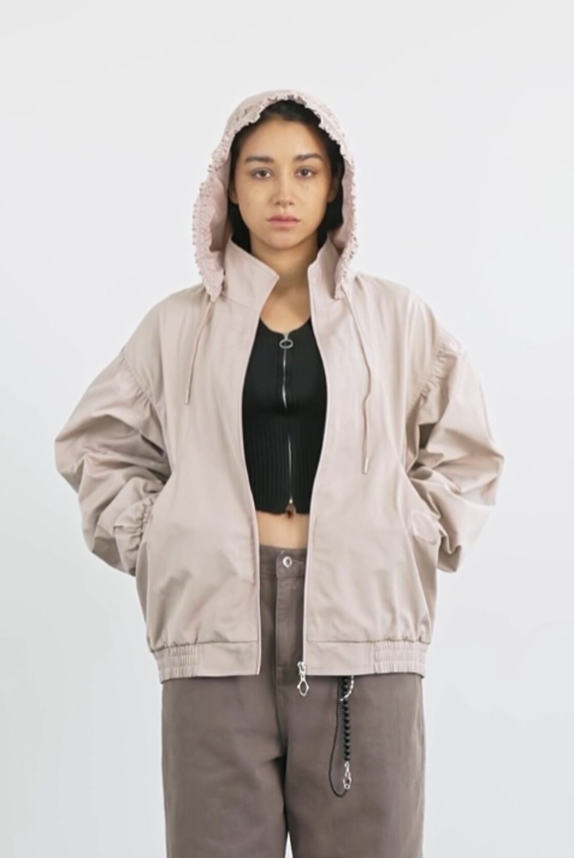 MSCHF] BONNET HOODIE JACKET_PINK BEIGE ミスチーフ 正規品 韓国 
