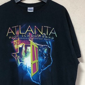 【XXLサイズ】USカレッジ×アトランタ高校 サイケ 幻想 プリント Tシャツ