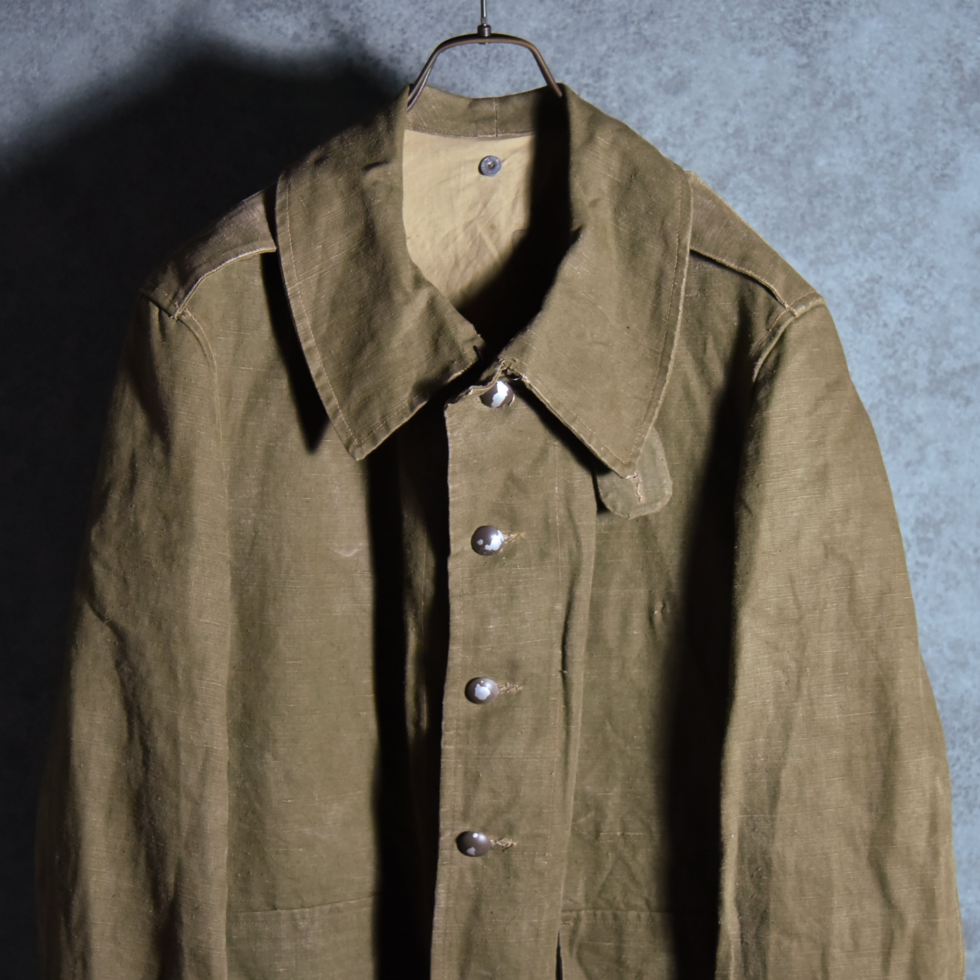 30-40s French Army Linen Motorcycle M35 Jacket フランス軍 リネン