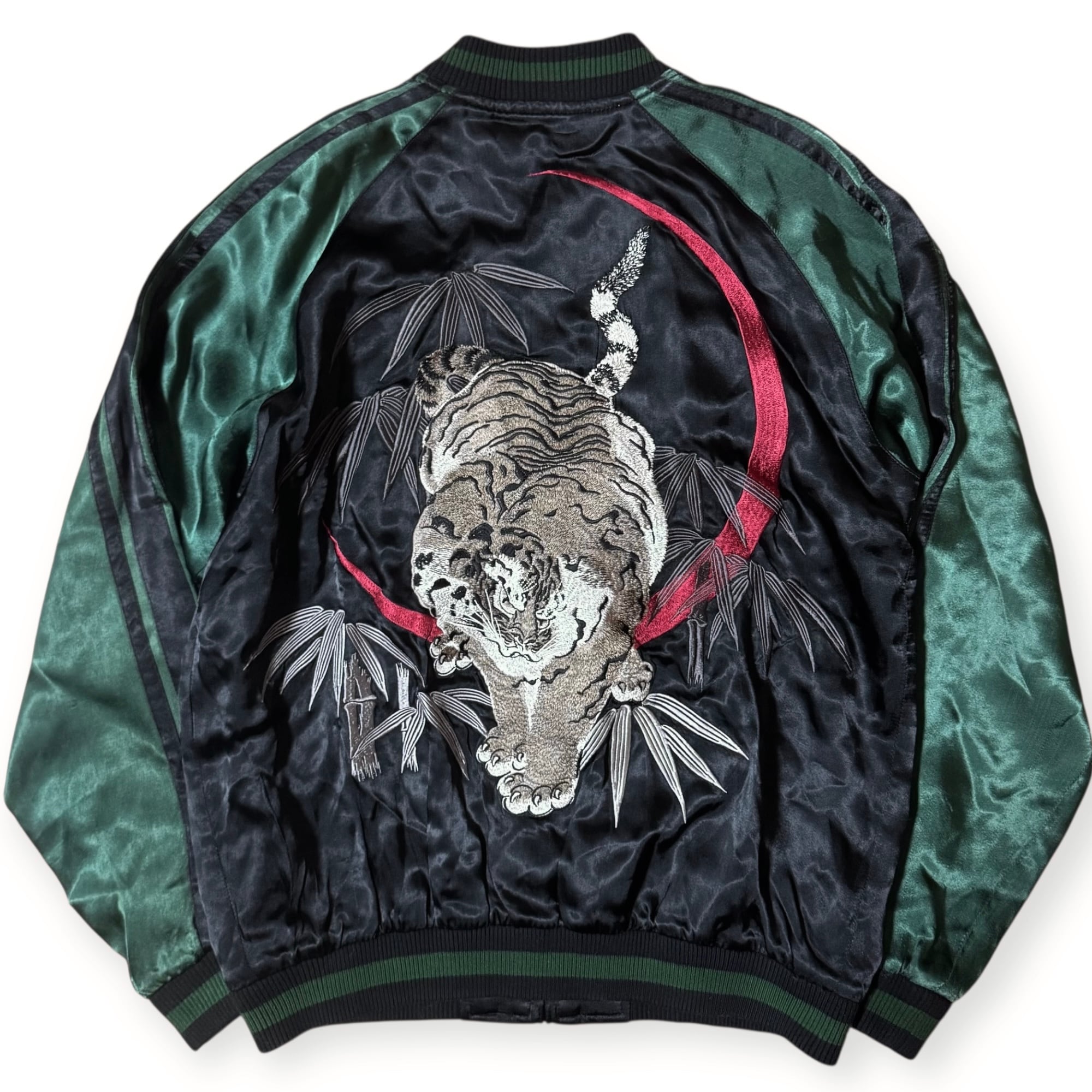 希少 横須賀 プリンス商会 55周年記念 鷹 タカ刺繍 スカジャン 黒 銀