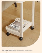 テーブル　2段コーヒーテーブル　ローテーブル　センターテーブル　リビングテーブル　コーヒーテーブル　キャスター付き　ファッショナブルなクマの形 金属テーブルフレーム　木製　モダン　木　おしゃれ　ホワイト　ブラック  45CM