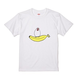 文鳥Tシャツ＃54　「バナナと文鳥」れろーん