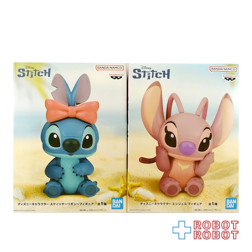 バンダイ バンプレスト ディズニーキャラクター スティッチ リボン & エンジェル フィギュア セット 未開封