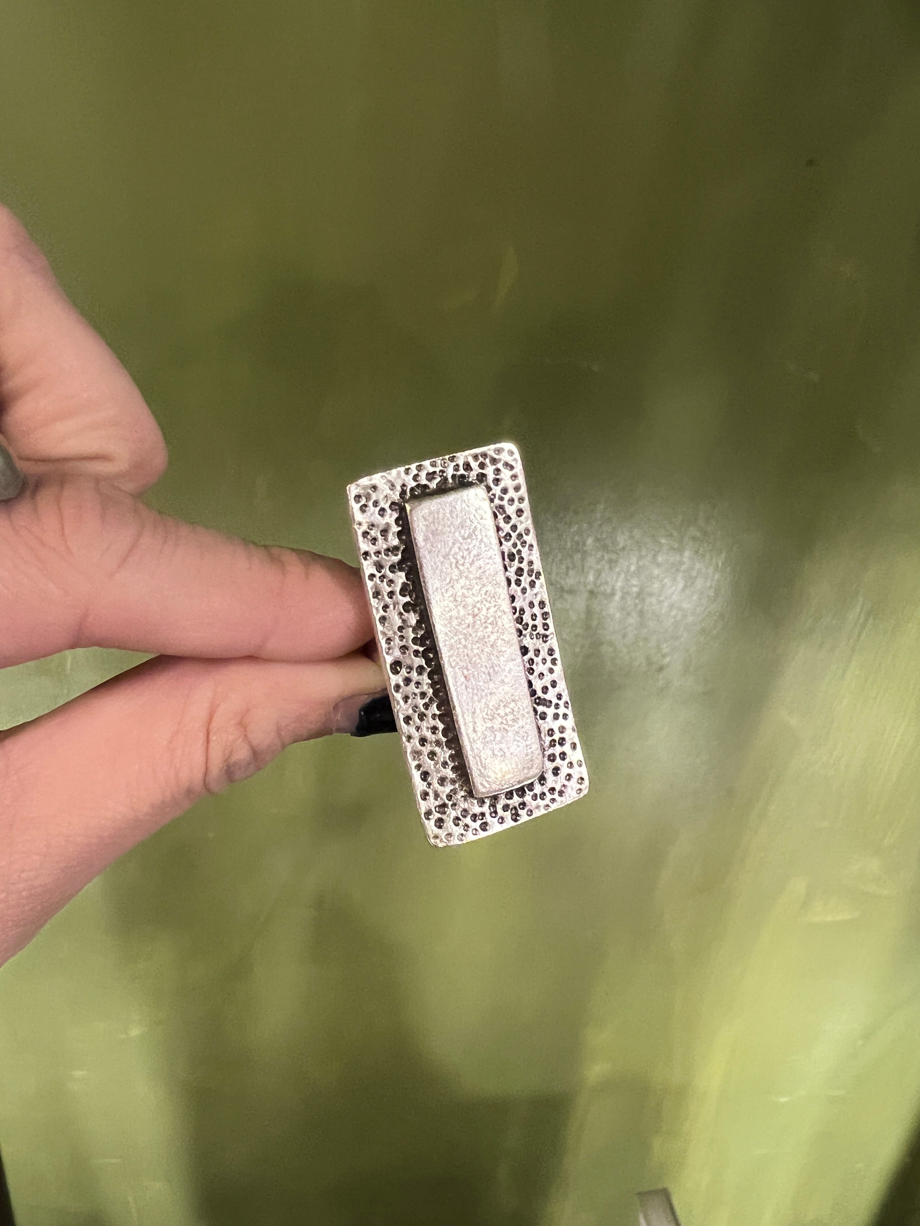 【約13号〜サイズ調節可能】Uzbek handmade designer's Contemporary Architectural Ring