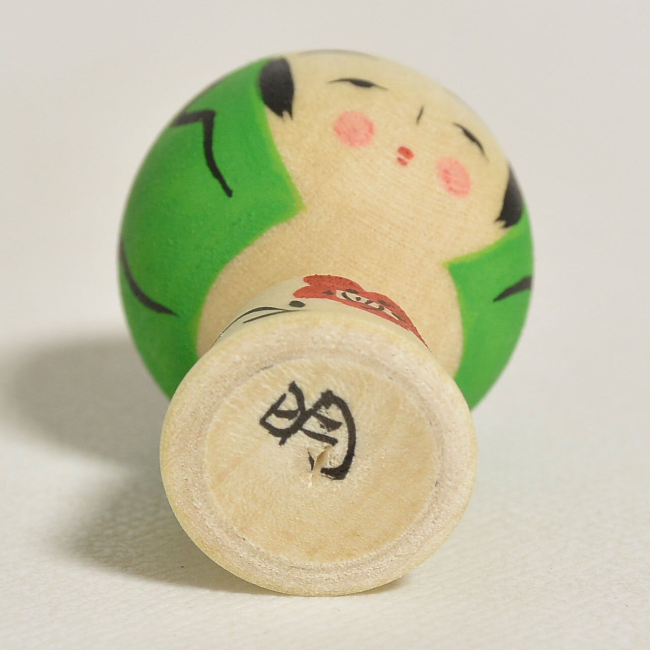 小さなスイカちゃんこけし 約1寸 約3.5cm 鈴木明 工人（作並系）#2464