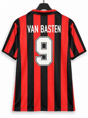 【お取り寄せ】ACミラン ファン・バステン 1988-89 ホーム レトロ サッカーユニフォーム(レトロバージョン)