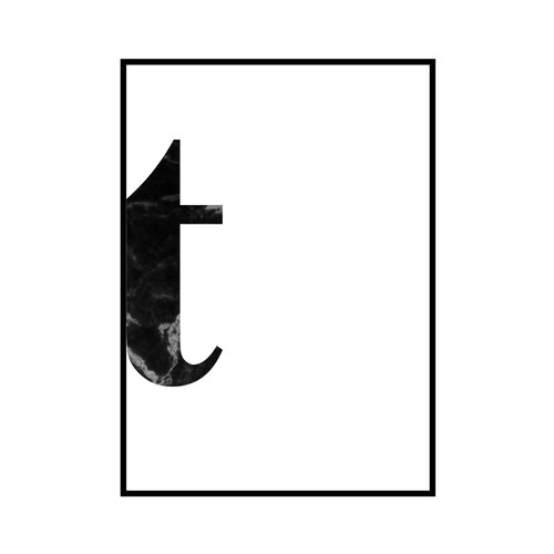"t" 黒大理石 - Black marble - ALPHAシリーズ [SD-000547] A4サイズ ポスター単品