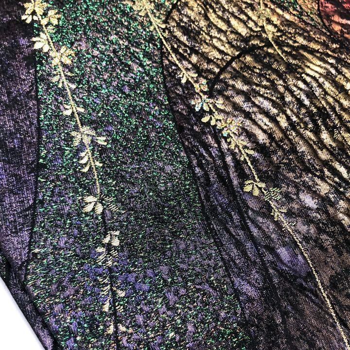 袋帯 膨れ織 枝垂れ桜 金糸 鮮やかなグラデーション O-1822 | リユース着物わびさび