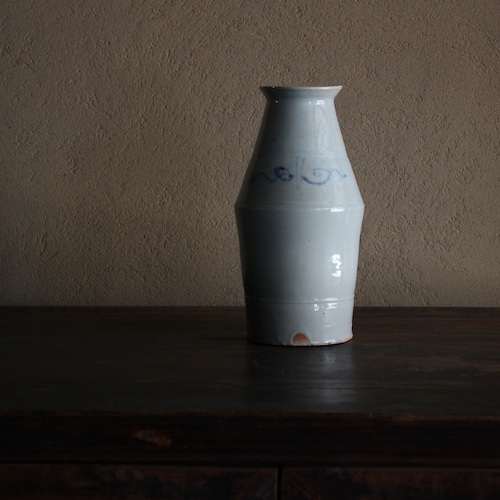 AS 岡晋吾　白甆染付花器