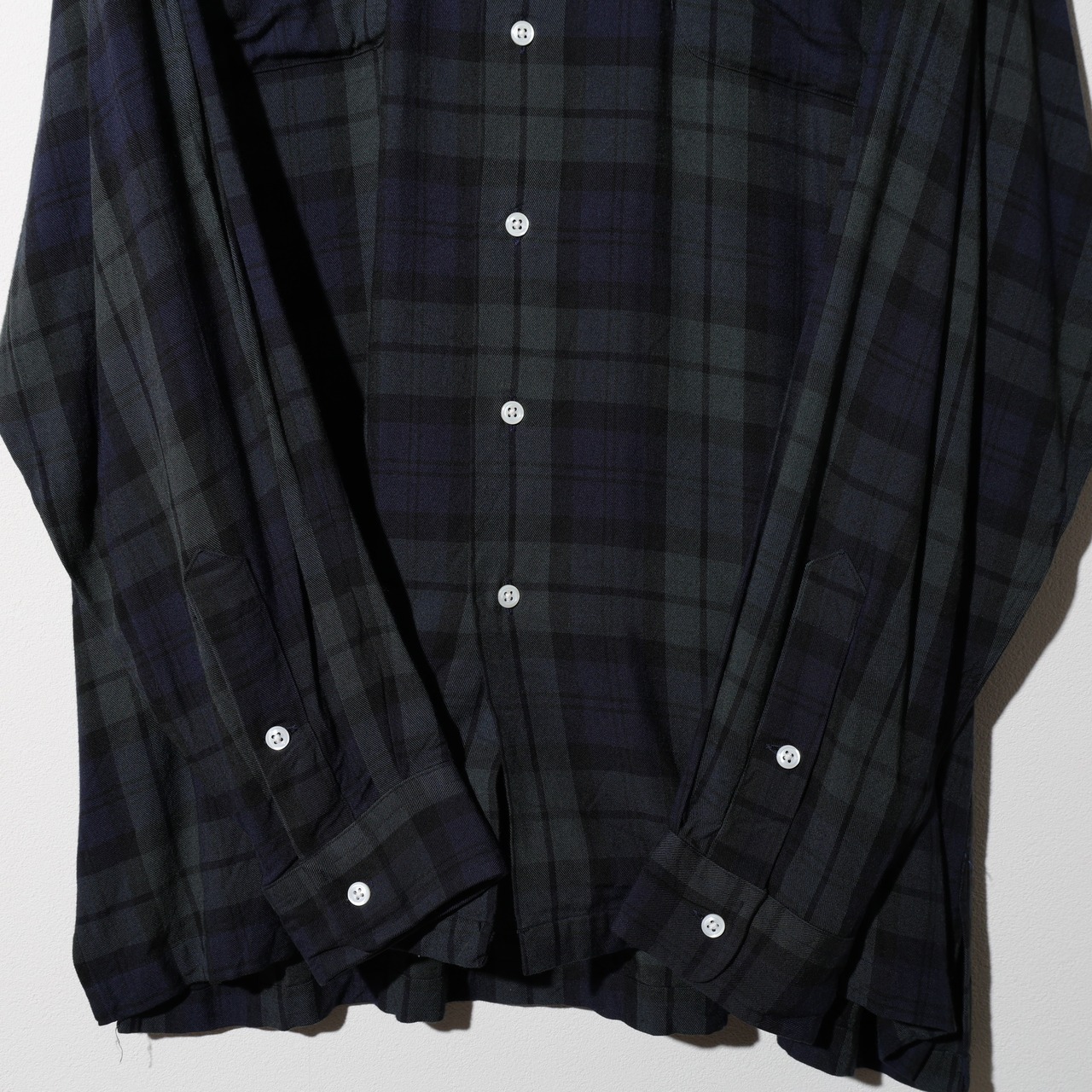 Mint XL 90s Rayon Black Watch L/S Shirt Polo Ralph Lauren ポロラルフローレン レーヨン ブラックウォッチ柄 長袖