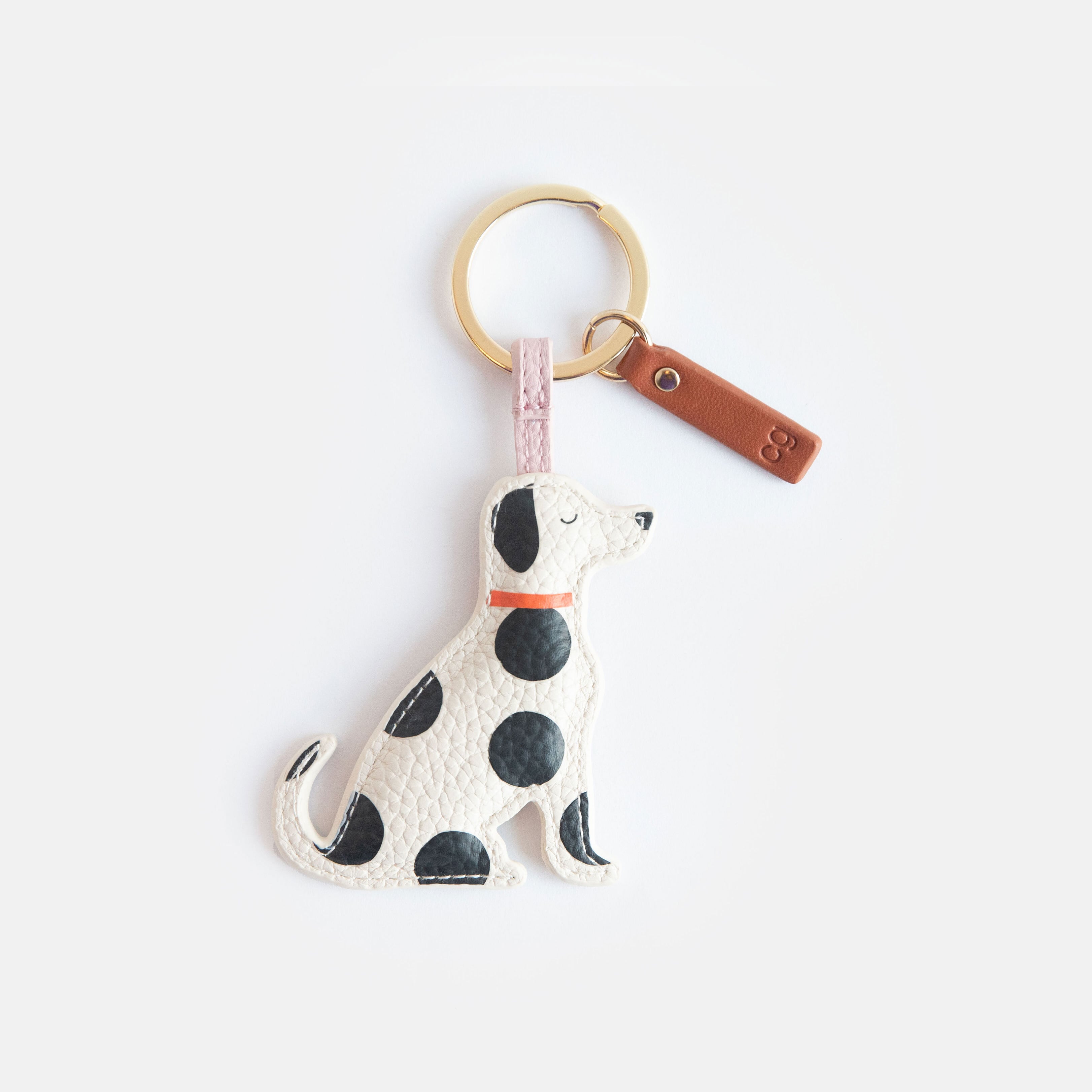 MONO SCATTERED DOT DOG NOVELTY KEYRING_NOV160