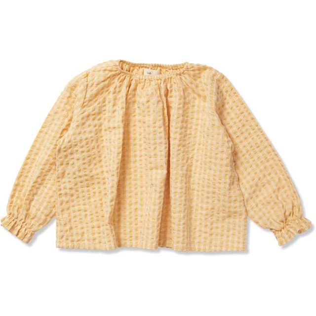 KONGESSOEJD KONGESSLØJD コンゲススロイド acacia blouse yellow check ブラウス　トップス　ギンガムチェック　オーガニックコットン１００％　北欧デザイン　海外子供服　出産祝い