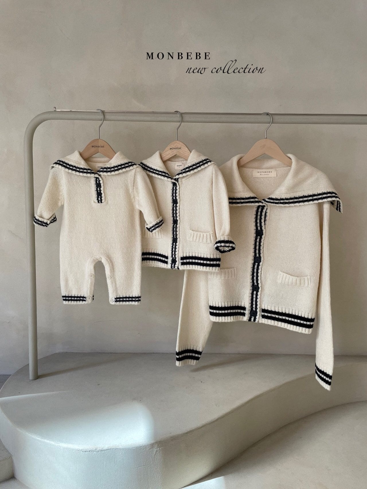 [お取り寄せ] monbebe knit sailor cardigan (kids)