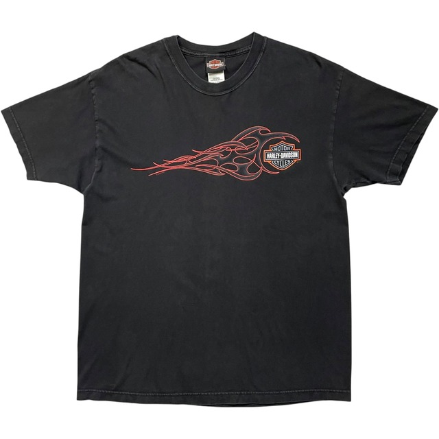 《L》 Harley-Davidson ハーレーダビッドソン Tシャツ ブラック プリントデザイン USA製 no.10192