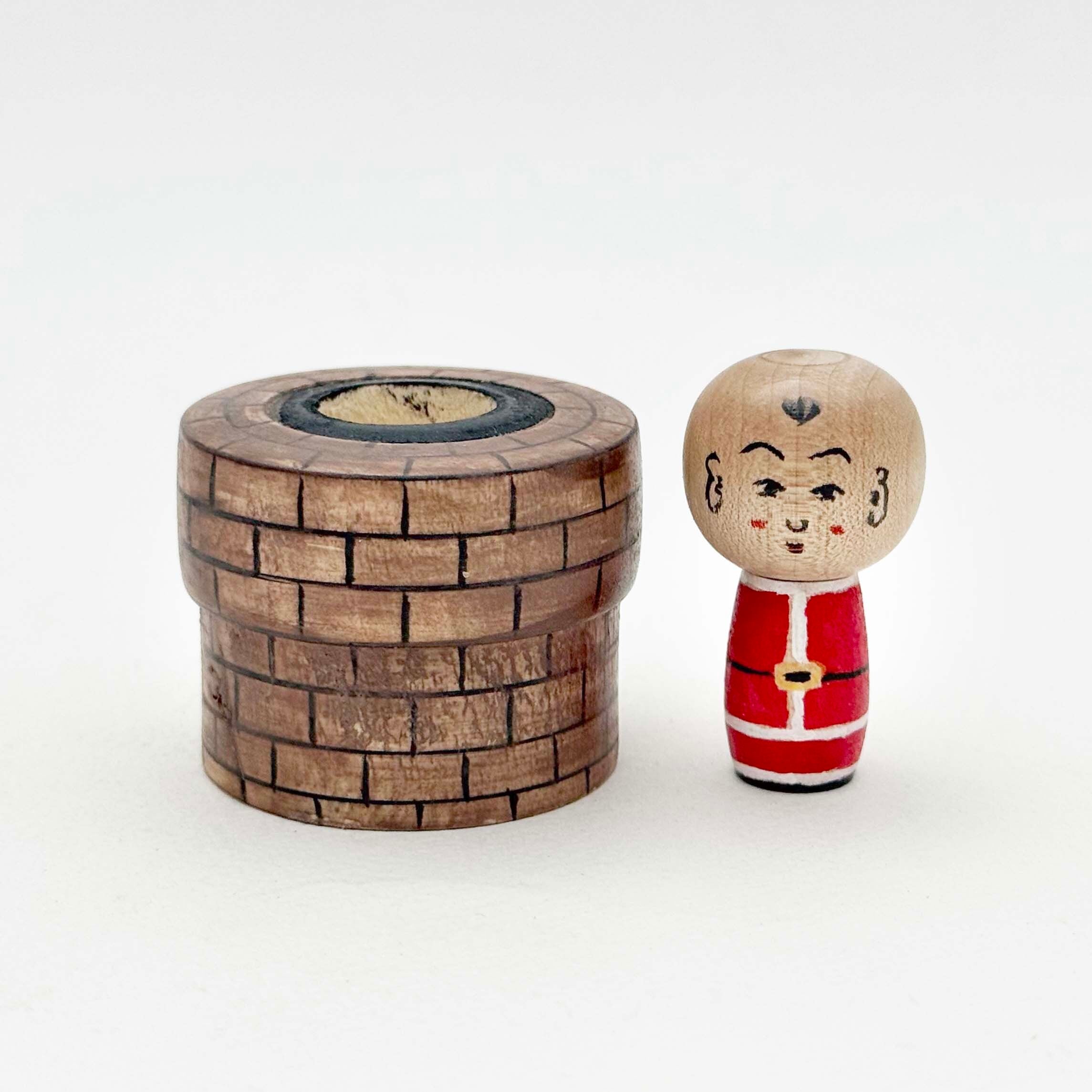 サンタこけし（土湯系 / 西山敏彦工人）