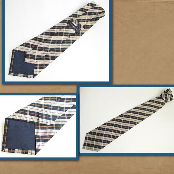 新品未使用　Bottega Veneta シルク ネクタイ チェック柄 イエロー 新品未使用 Bottega Veneta シルク ネクタイ チェック柄