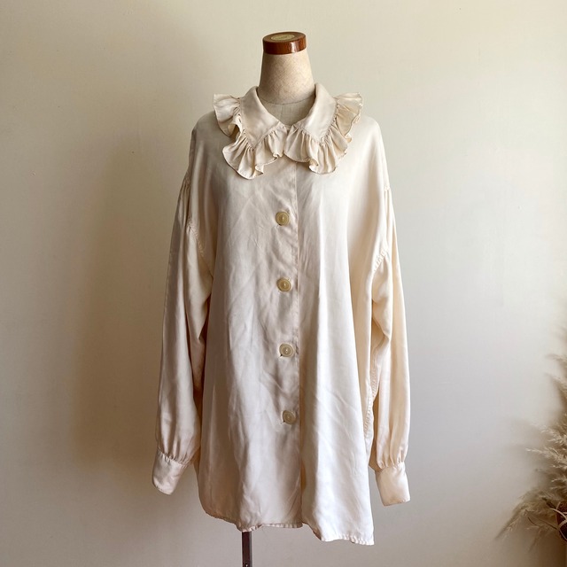 70s Silk Ruffle Blouse