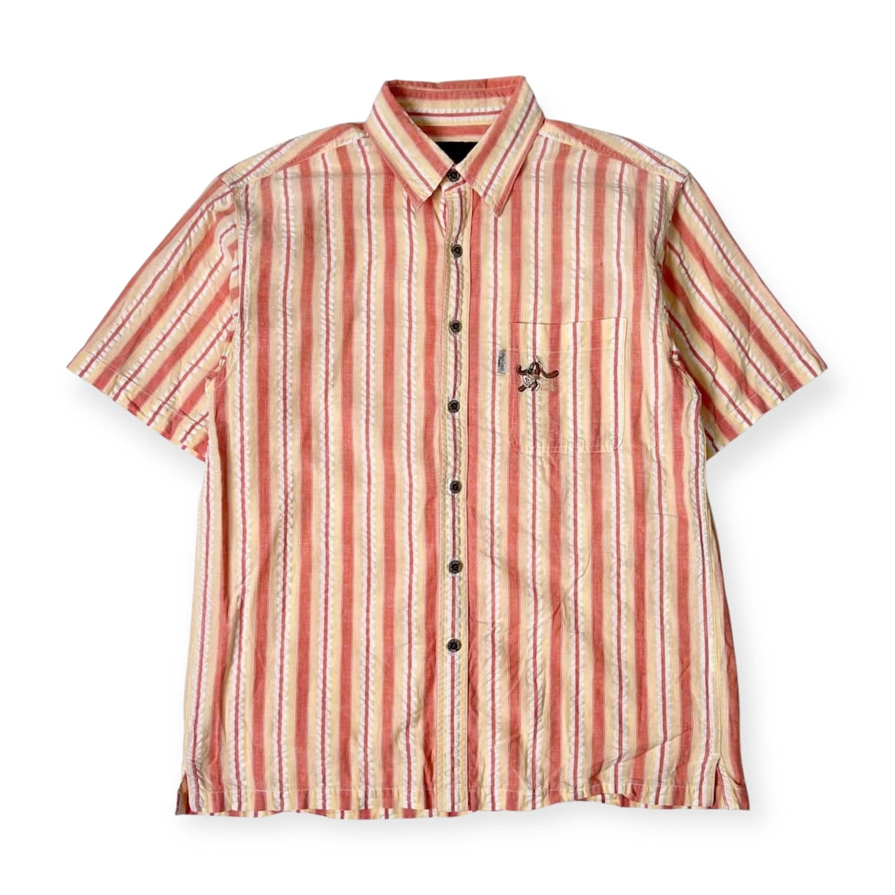 Jean Louis Fradet ジャンルイフラデ ストライプ シアサッカー 半袖シャツ M/マルチ メンズ