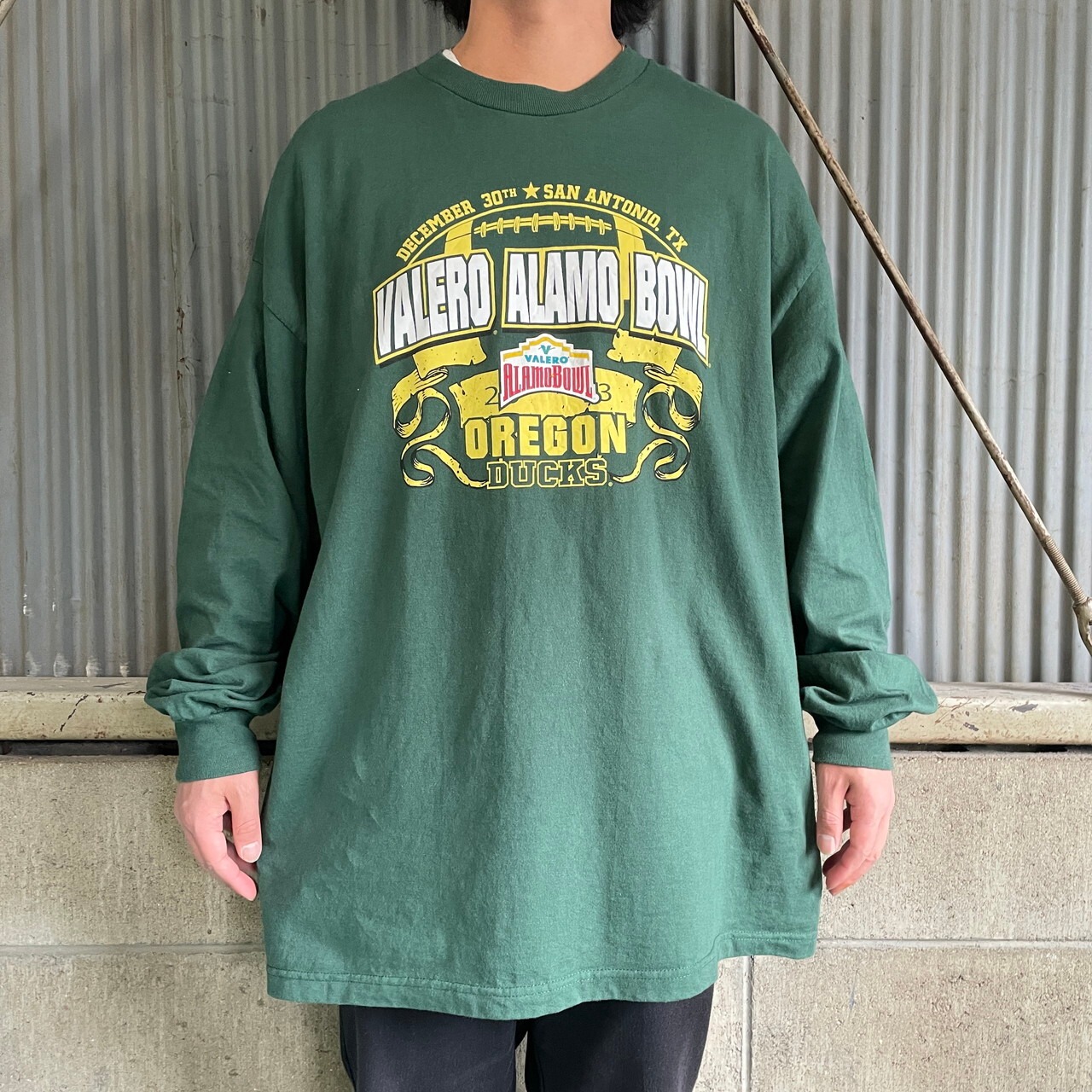 OREKON DUCKS カレッジチームロゴ プリント ロングTシャツ メンズXL 