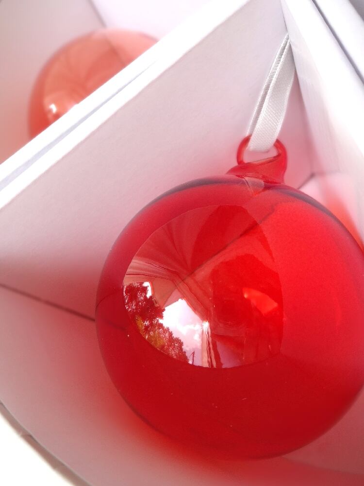 iittala / イッタラ Ornament Glass ball 5set RED 8cm オーナメント
