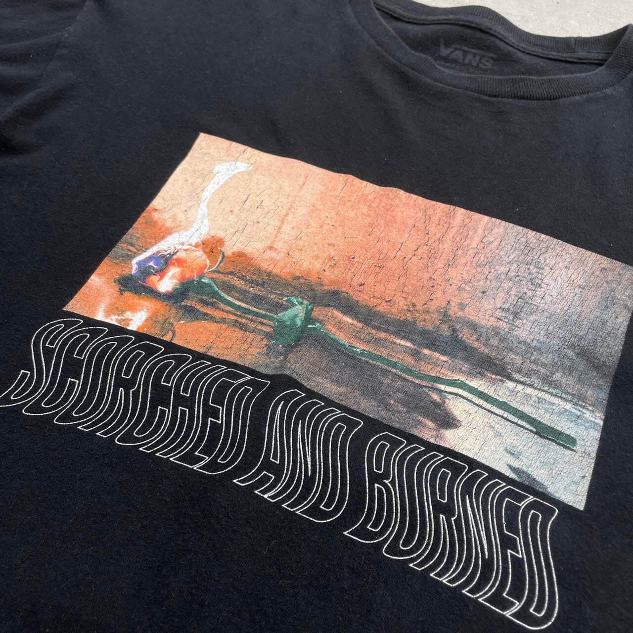 VANS バンズ 長袖 フォトプリント ロングTシャツ ロンT メンズM 古着