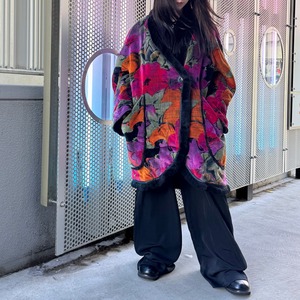 -CHACOK- flower pattern far lining half coat