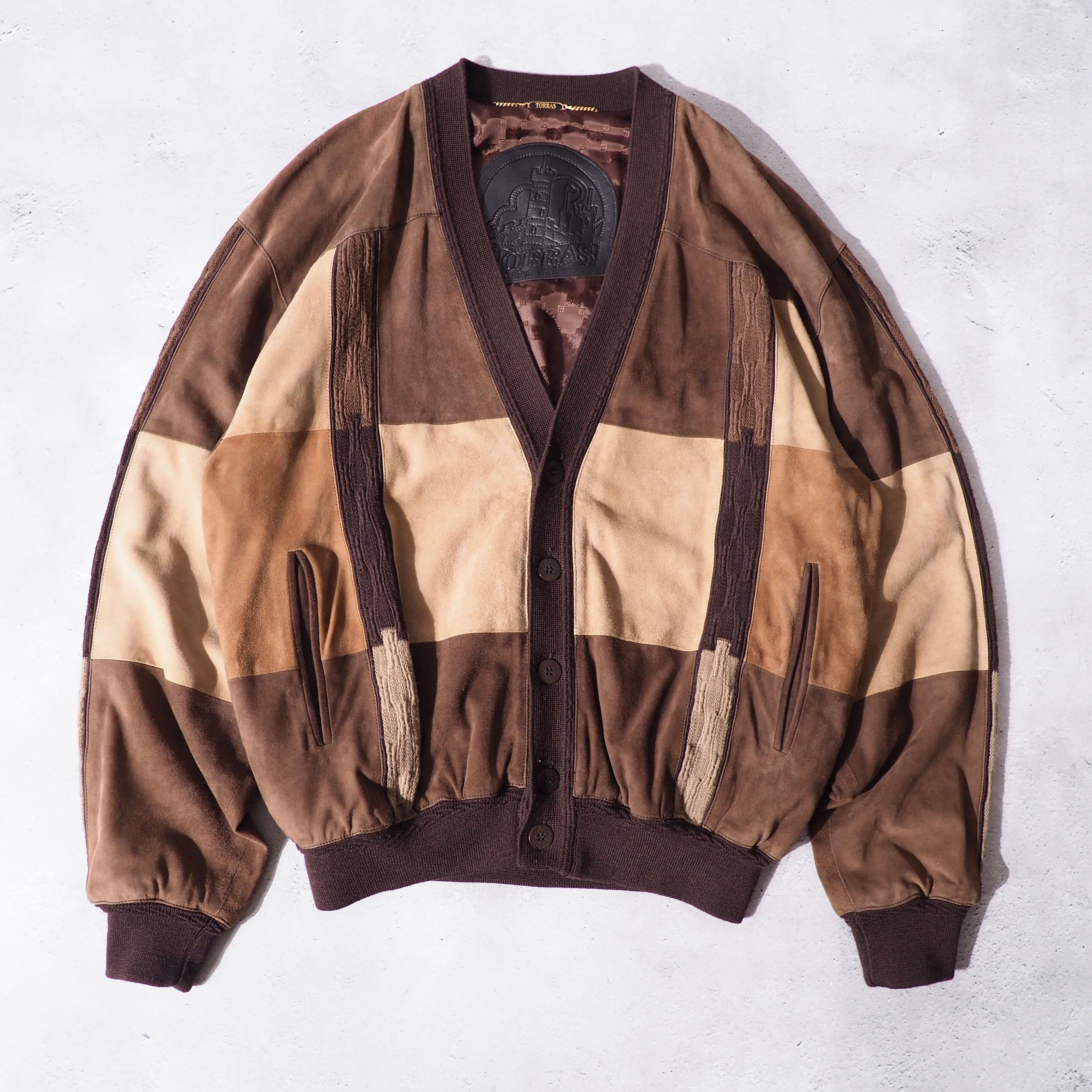 Torras ” Special suede leather panel combinations vintage loose 