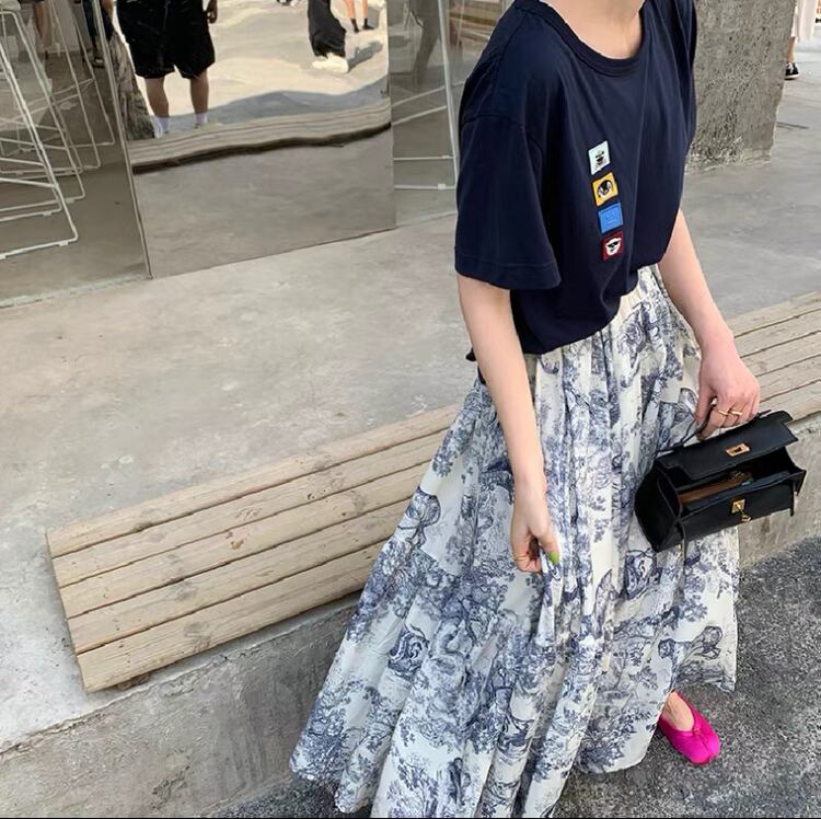 トワル・ド・ジュイプリントオールマッチミドル丈スカートスカートsk-222803