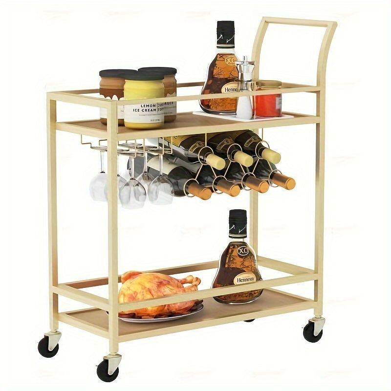 手押しカート ダイニングカート キッチンカート ワインカート 可動式