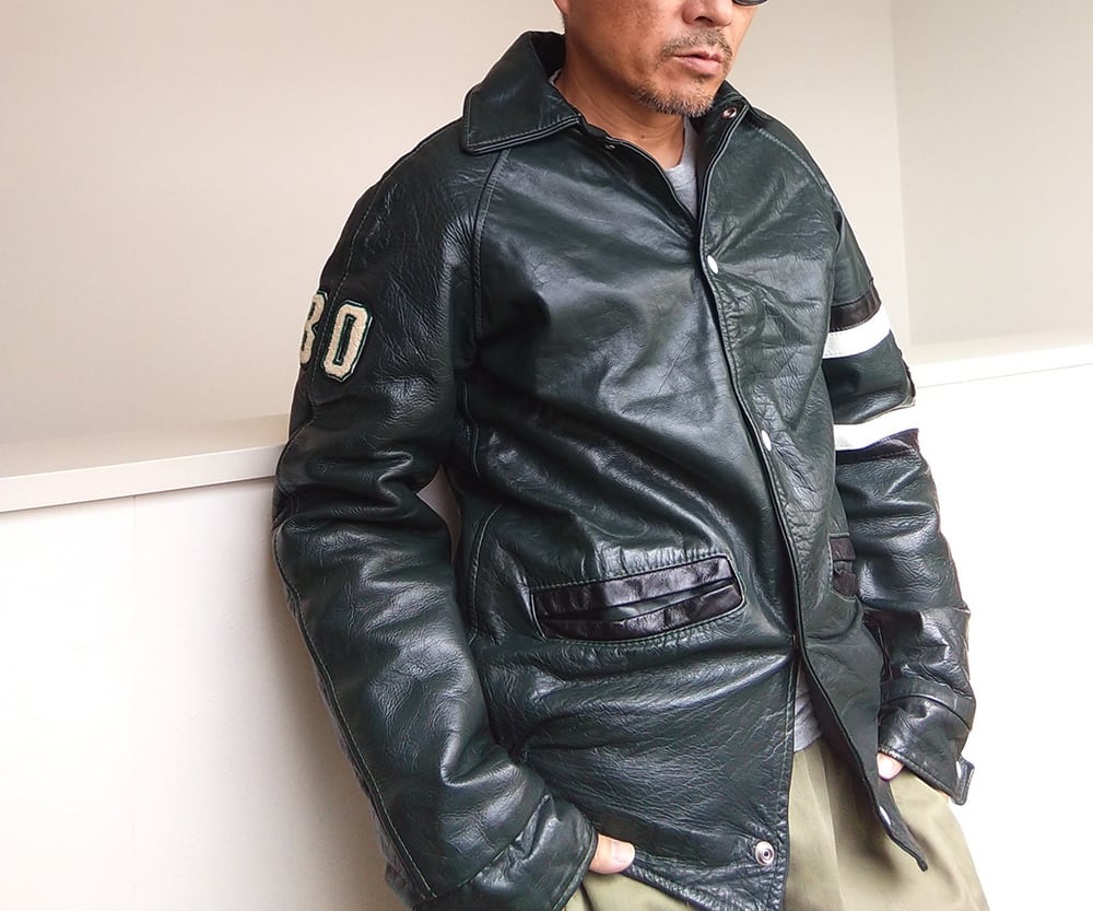 80s LEATHER VARSITY JACKET 38 | SECOND TIME GLORY | ヴィンテージ