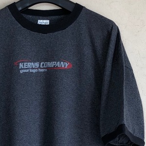 【XLサイズ】"KERNS COMPANY your logo here" リンガー Tシャツ　企業もの古着