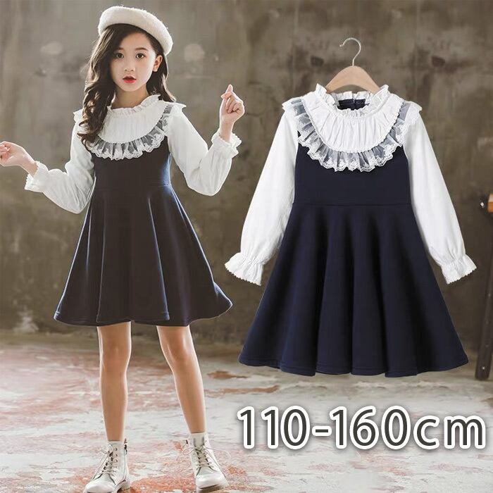 ワンピースジャンスカ式典黒プリーツ