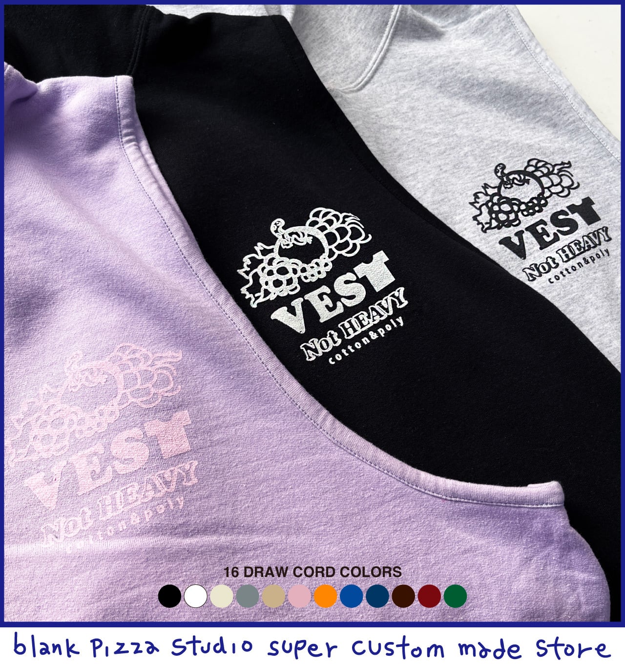 GILDAN DRAW CORD PRINT HOODIE VEST