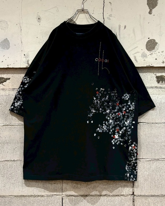 【Caka otto】"COOGI" Real Button × Print Design Oversized T-Shirt
