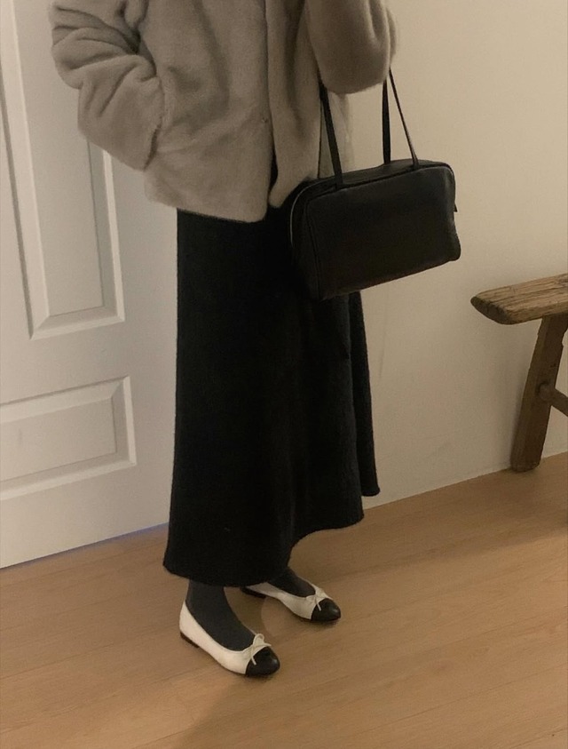 (LITER) Sana fur flare skirt / 2color