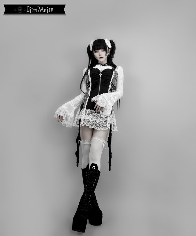 堕夢の契りGothicドレス【Black&White】